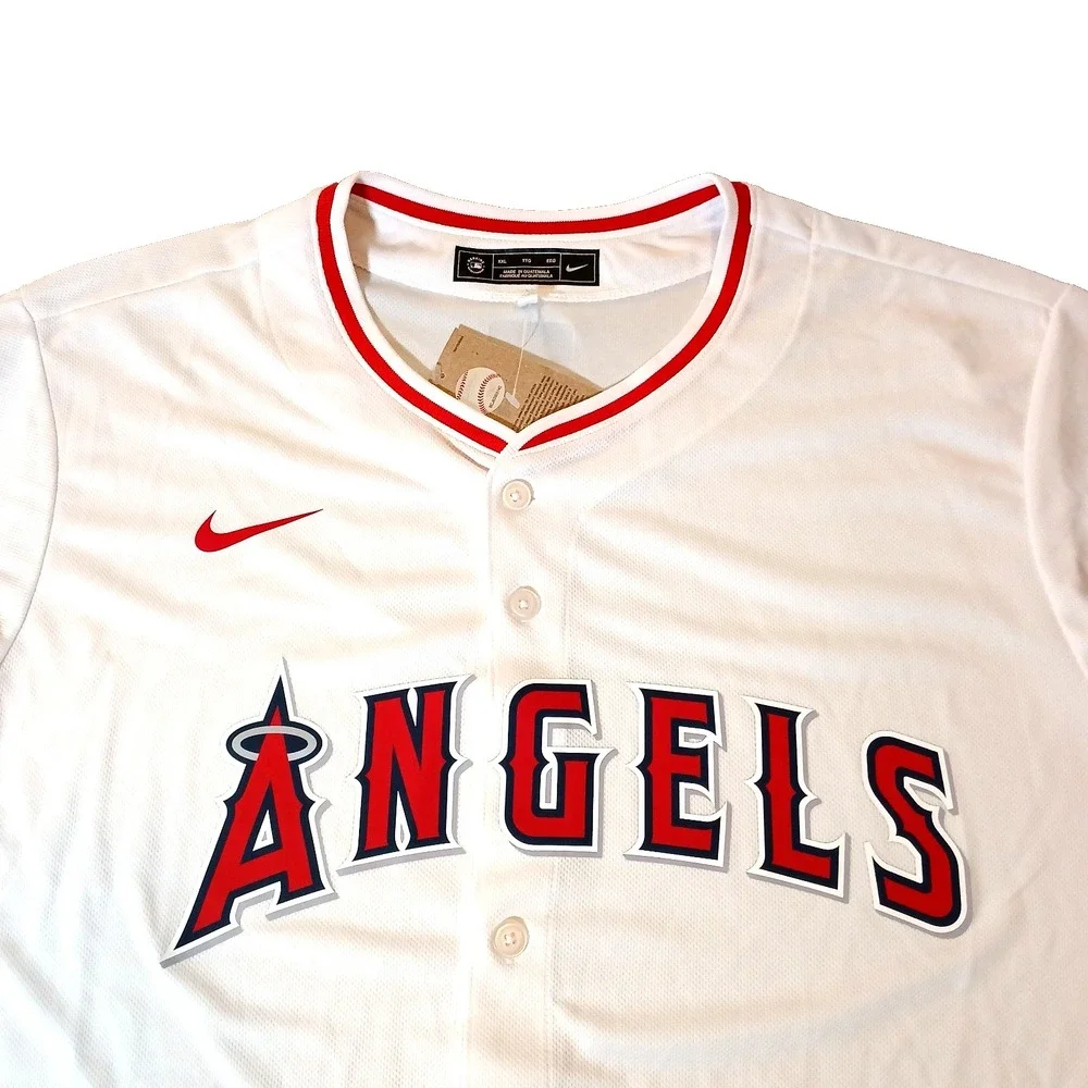 Nike Los Angeles Anaheim Angels Baseball Jersey Mens XXL White MLB Blank Back